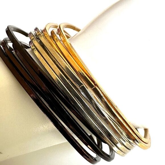 12 tri color bangle bracelet set - Picture 6 of 6